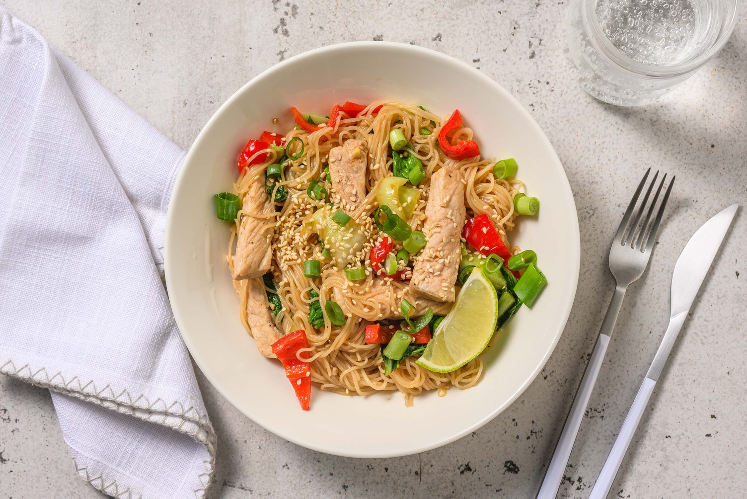 Teriyaki-Konjaknudeln mit Schweinefilet