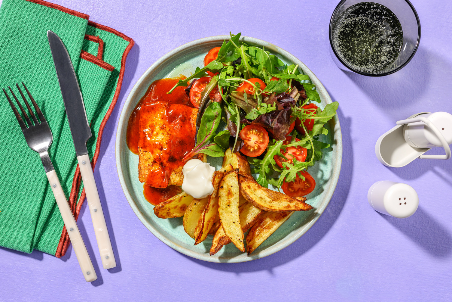 Spiced Halloumi Steaks and Hot Honey Sauce