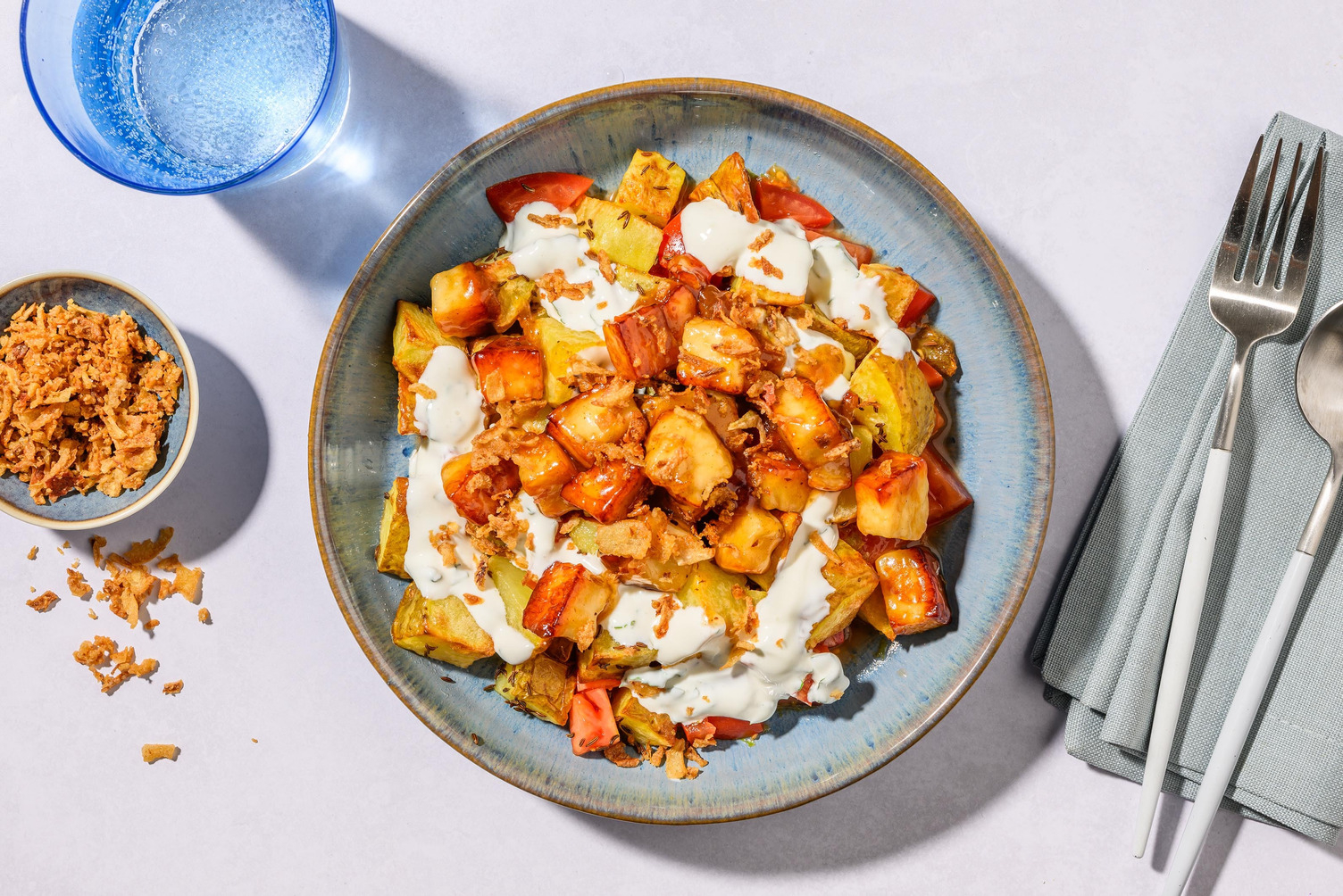 Indian Style Spiced Halloumi Hash