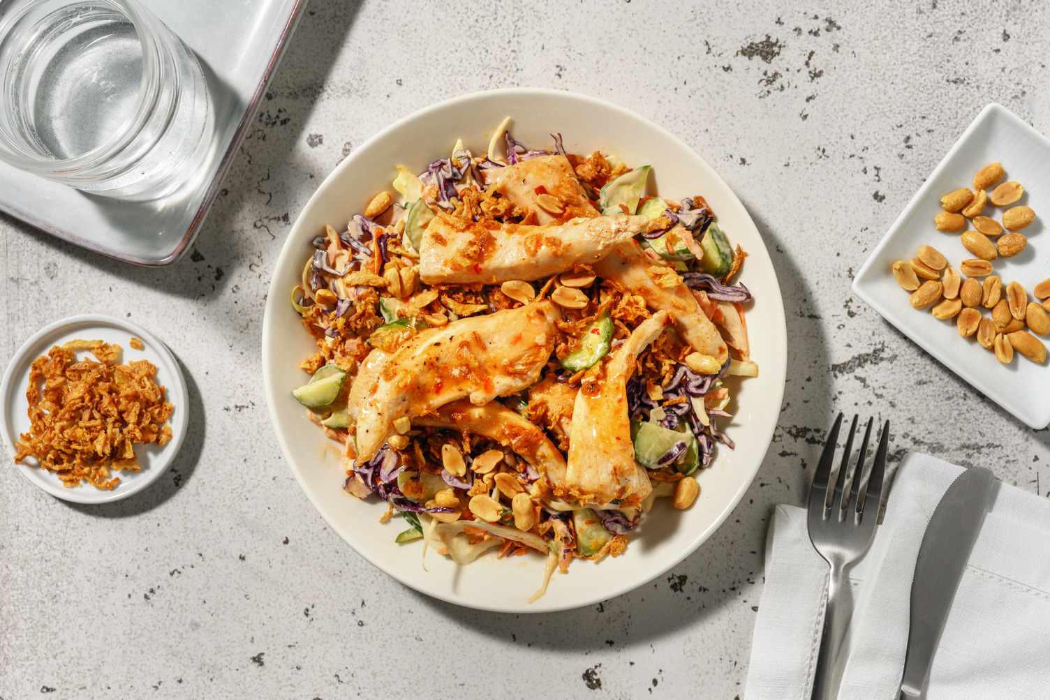 Salade flash de poulet laqué à l'asiatique