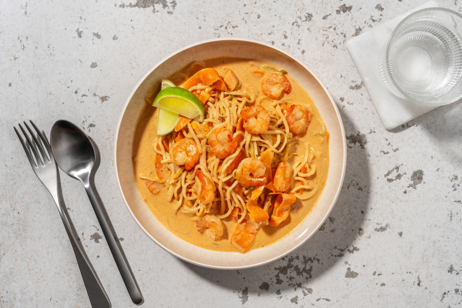 Laksa malaisienne : soupe de crevettes & coco