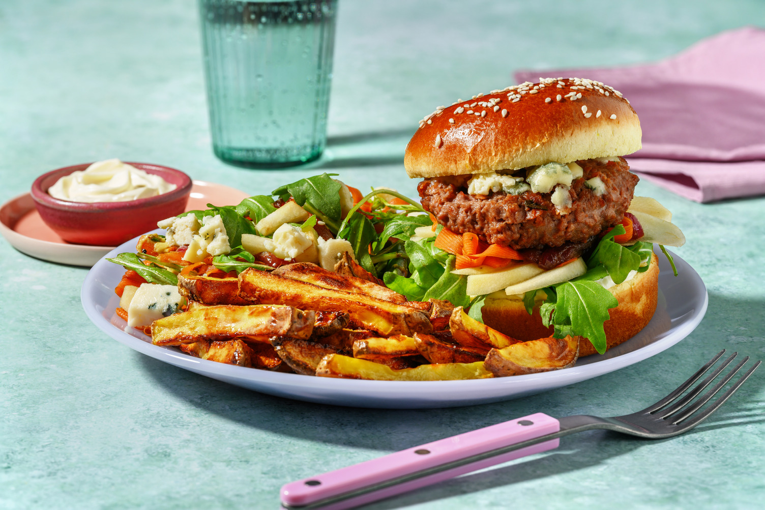 Burger de sanglier au fromage bleu