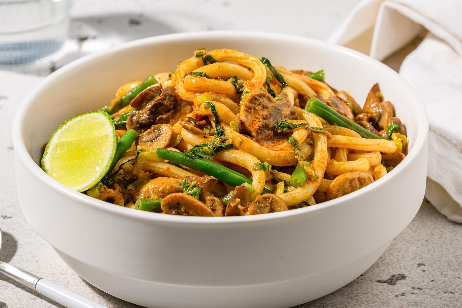 Red Thai Style Prawn Coconut Udon Soup