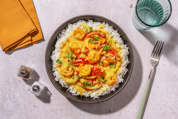 Scampi's in kokos-currysaus uit de oven