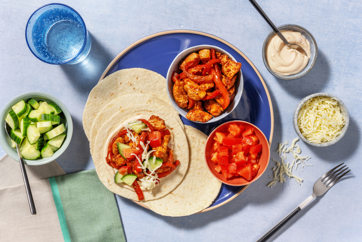 Chicken Fajitas and Sweet Chilli Mayo
