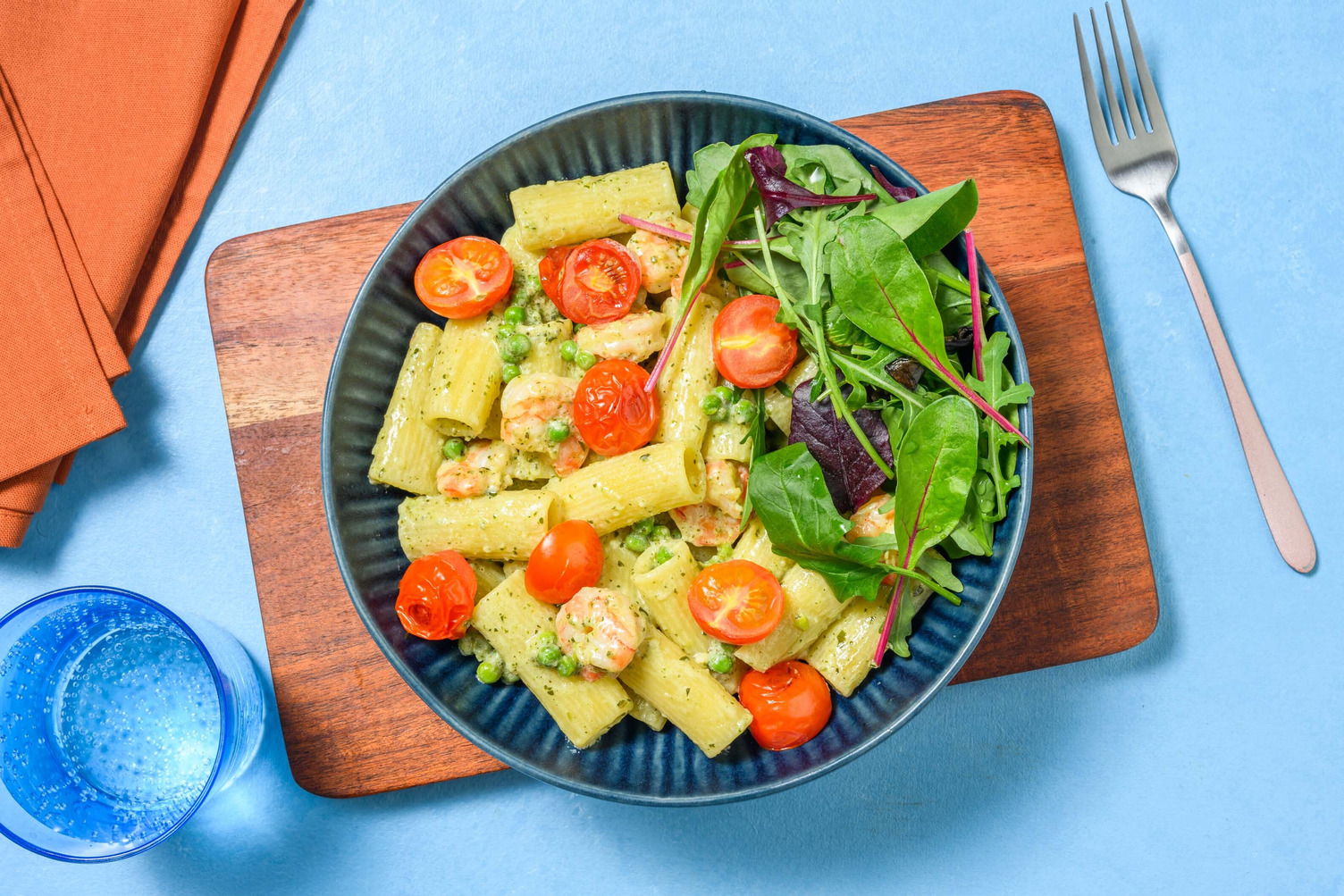 Creamy Prawn Pesto Pasta