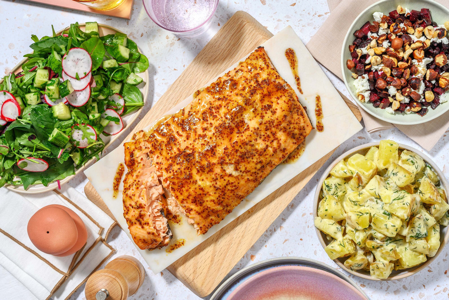 Honning- og sennepsstegt laks 