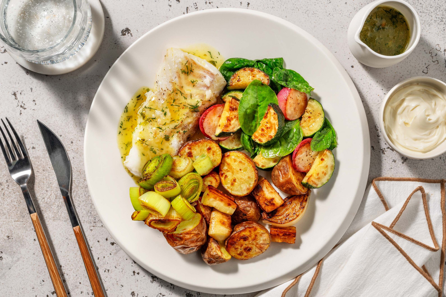 Citronstegt hvid fisk med rejer