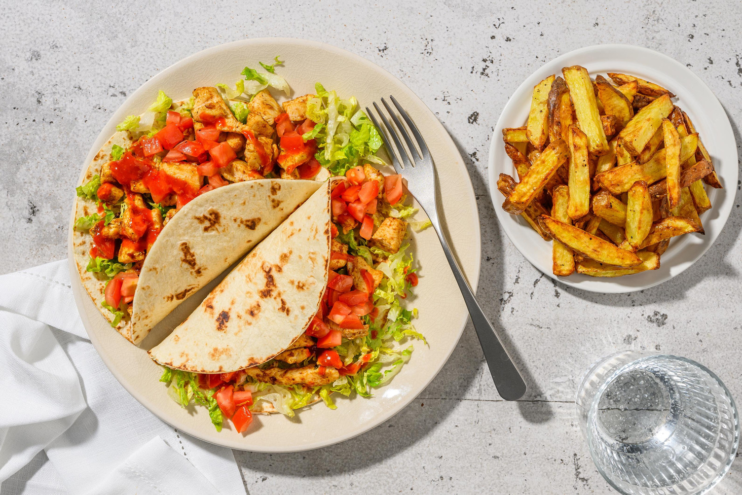 Spiced Sweet Chilli Chicken Tacos and Chips