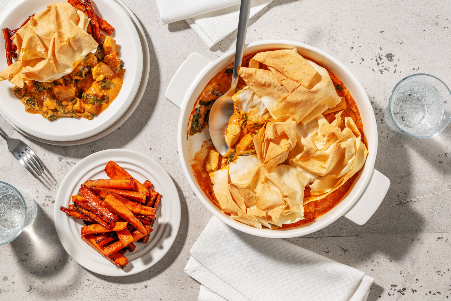 Tandoori Spiced Chicken Curry Filo Pie