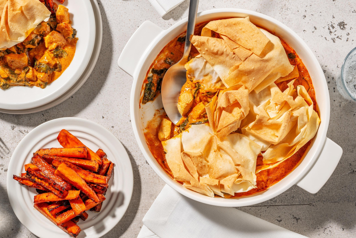 Curried Chicken Filo Pie