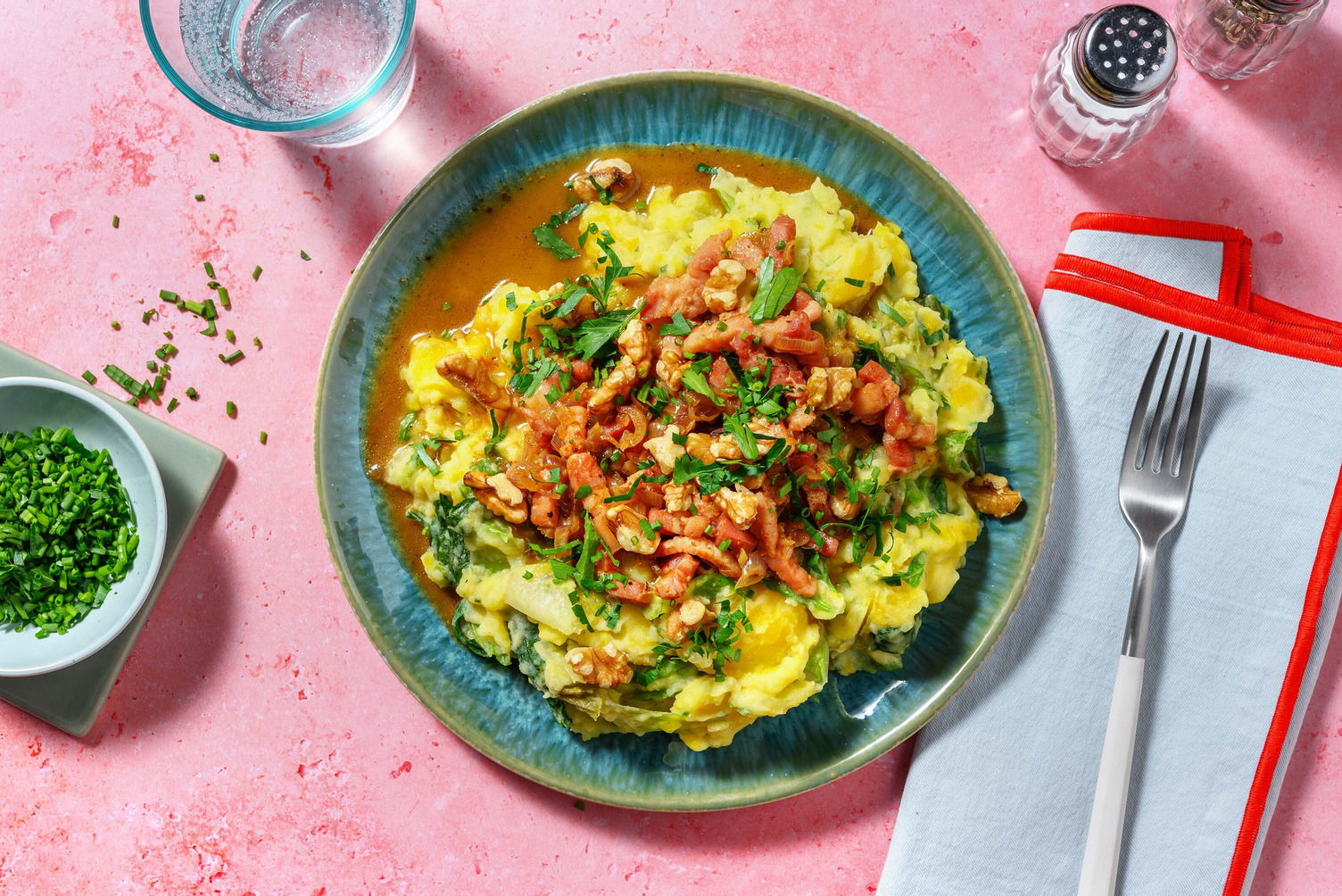 Andijviestoemp met spekjes