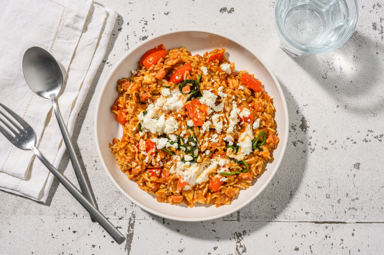 Mediterrane orzo met kipgehakt