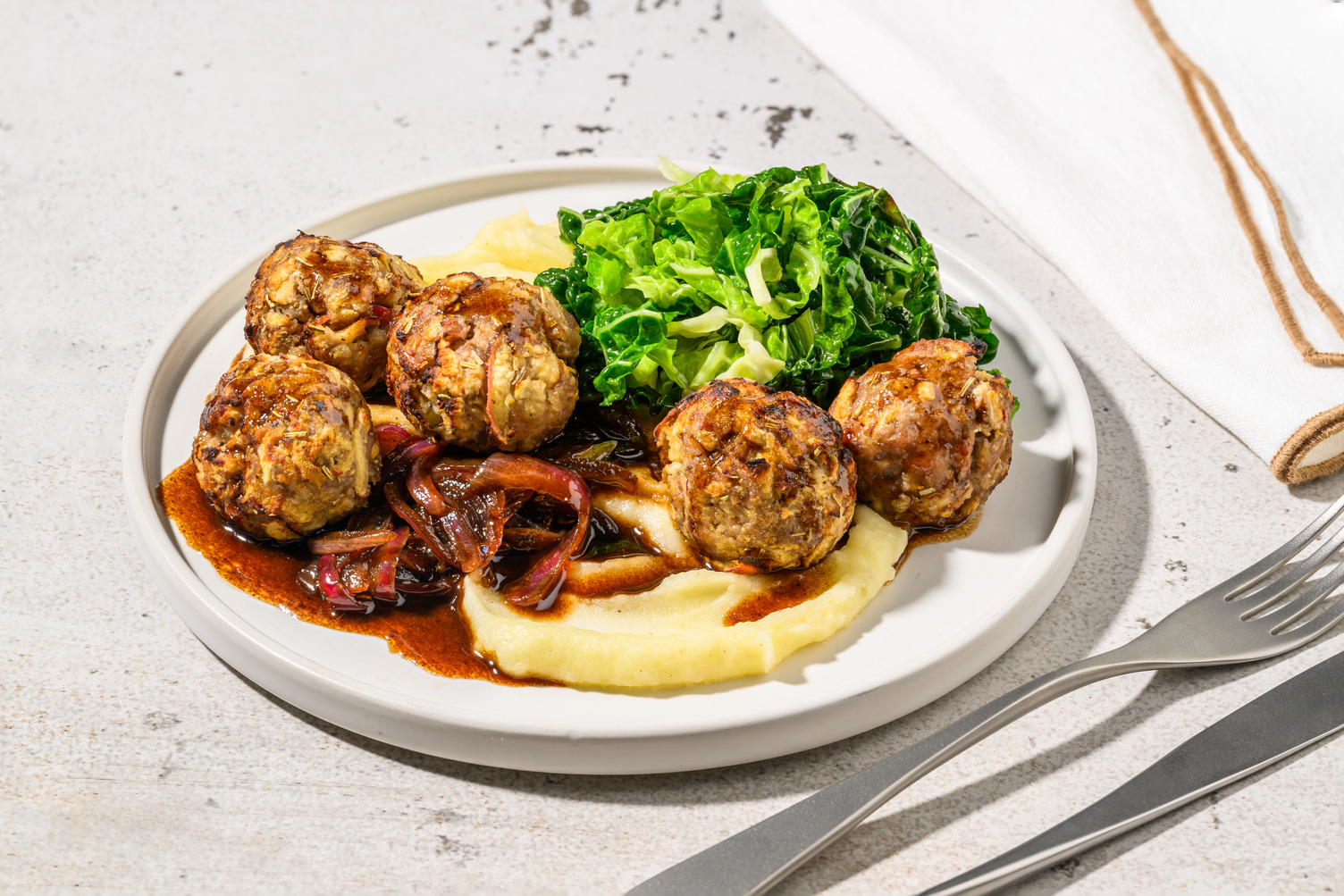 Autumnal Baked Pork and Apple Meatballs