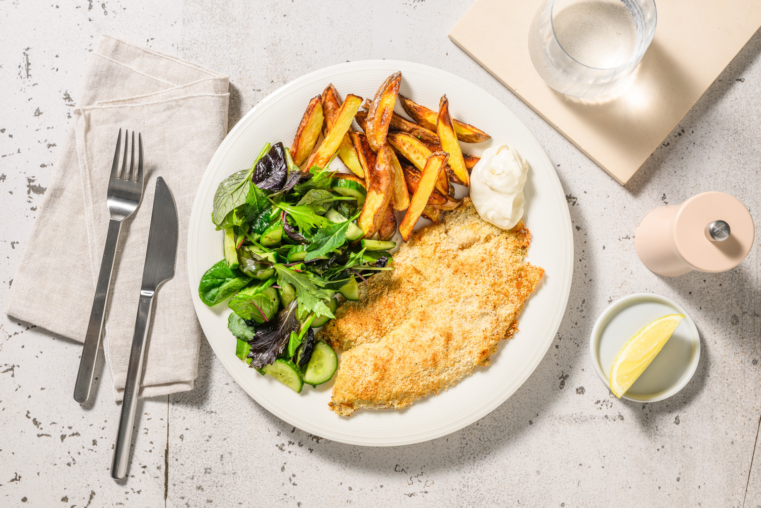 Zesty Breaded Basa and Chips