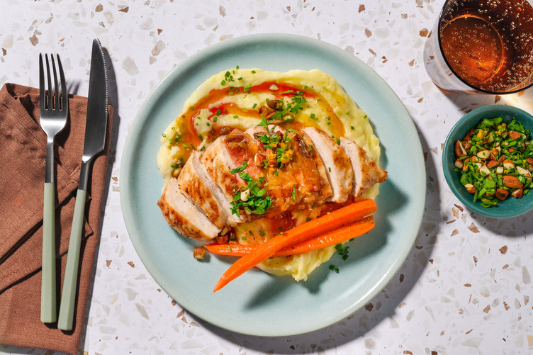 Bio-Hähnchenbrust in Orangen-Sauce mit Gremolata