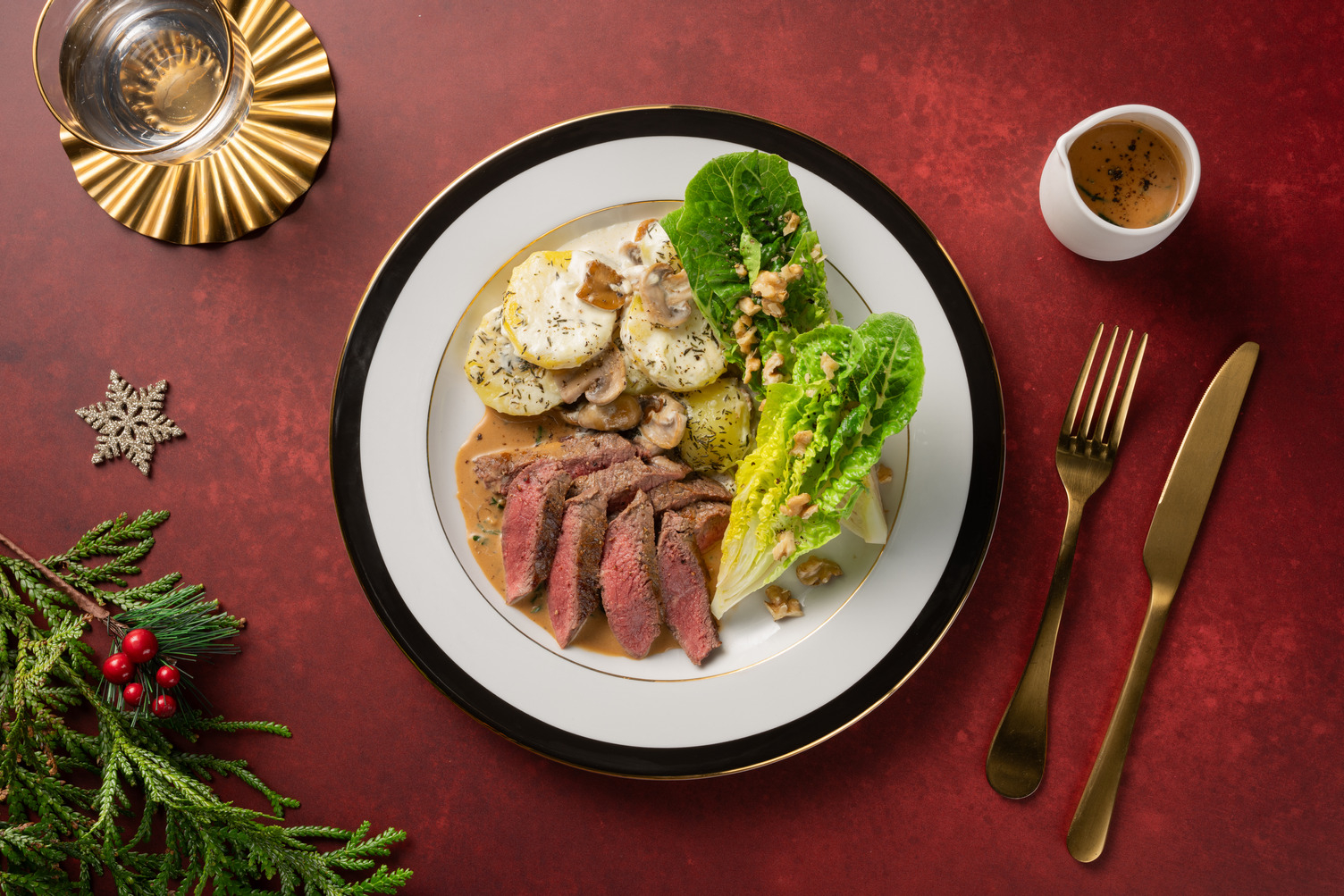 Bavette grillée & gratin saveur truffe