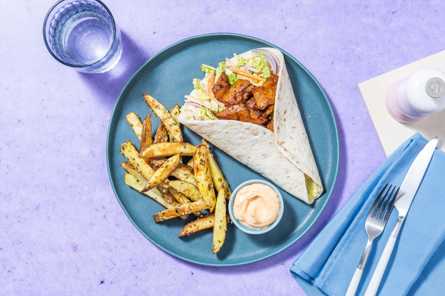 Vegetarstrimler i wrap