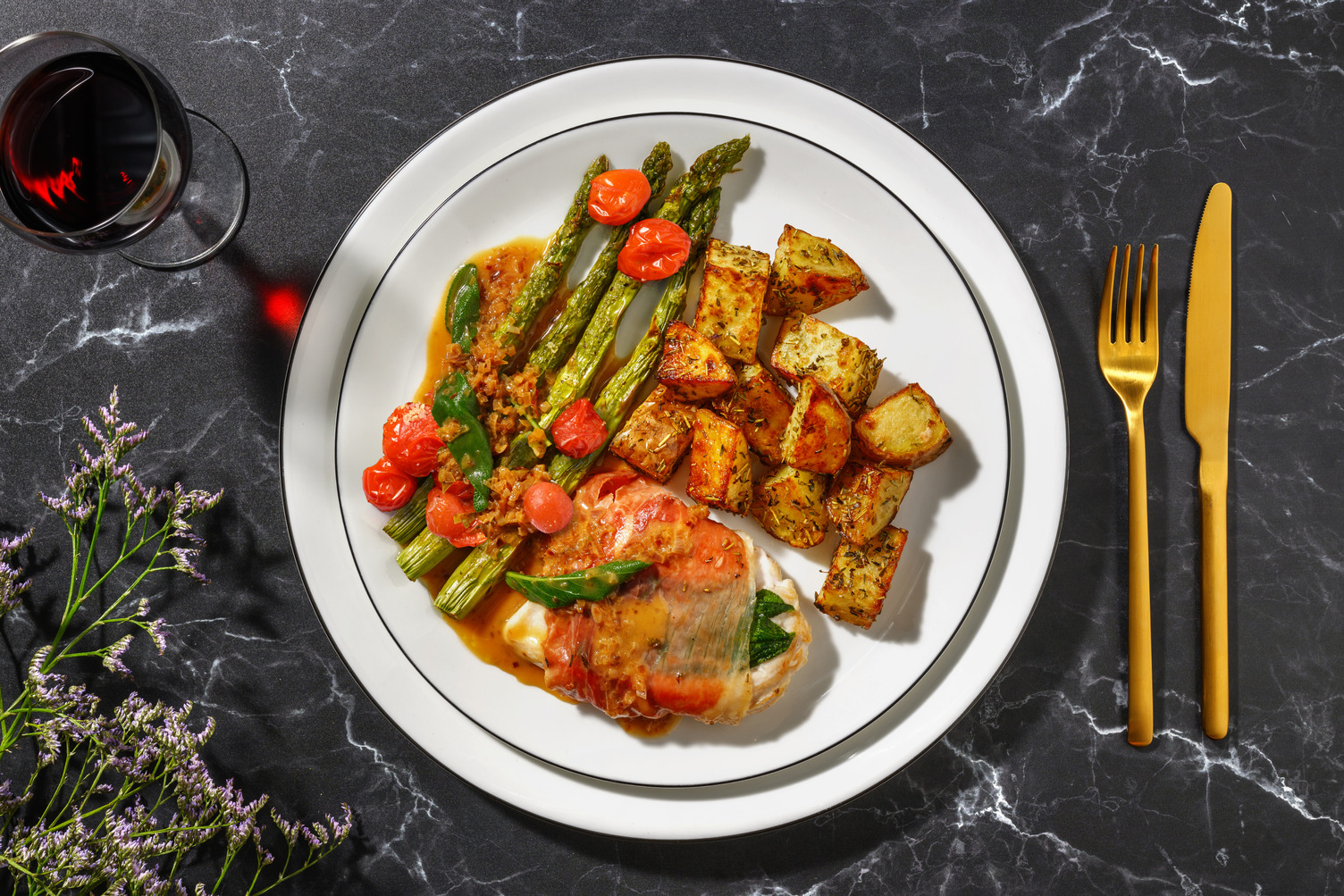 Serrano Ham Wrapped Chicken Saltimbocca