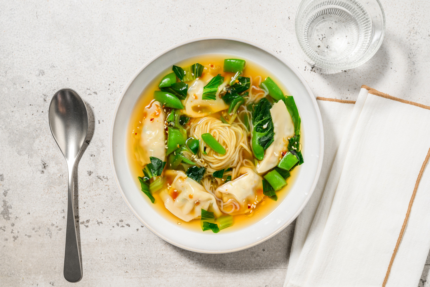One-Pot Veggie Gyoza Noodle Soup