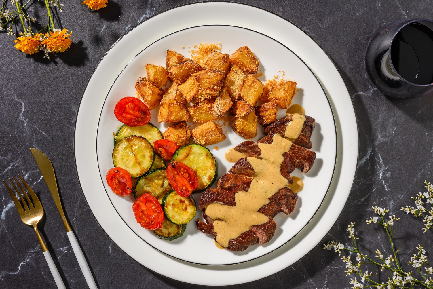 21 Day Aged Rump Steak and Mustard Cream Sauce