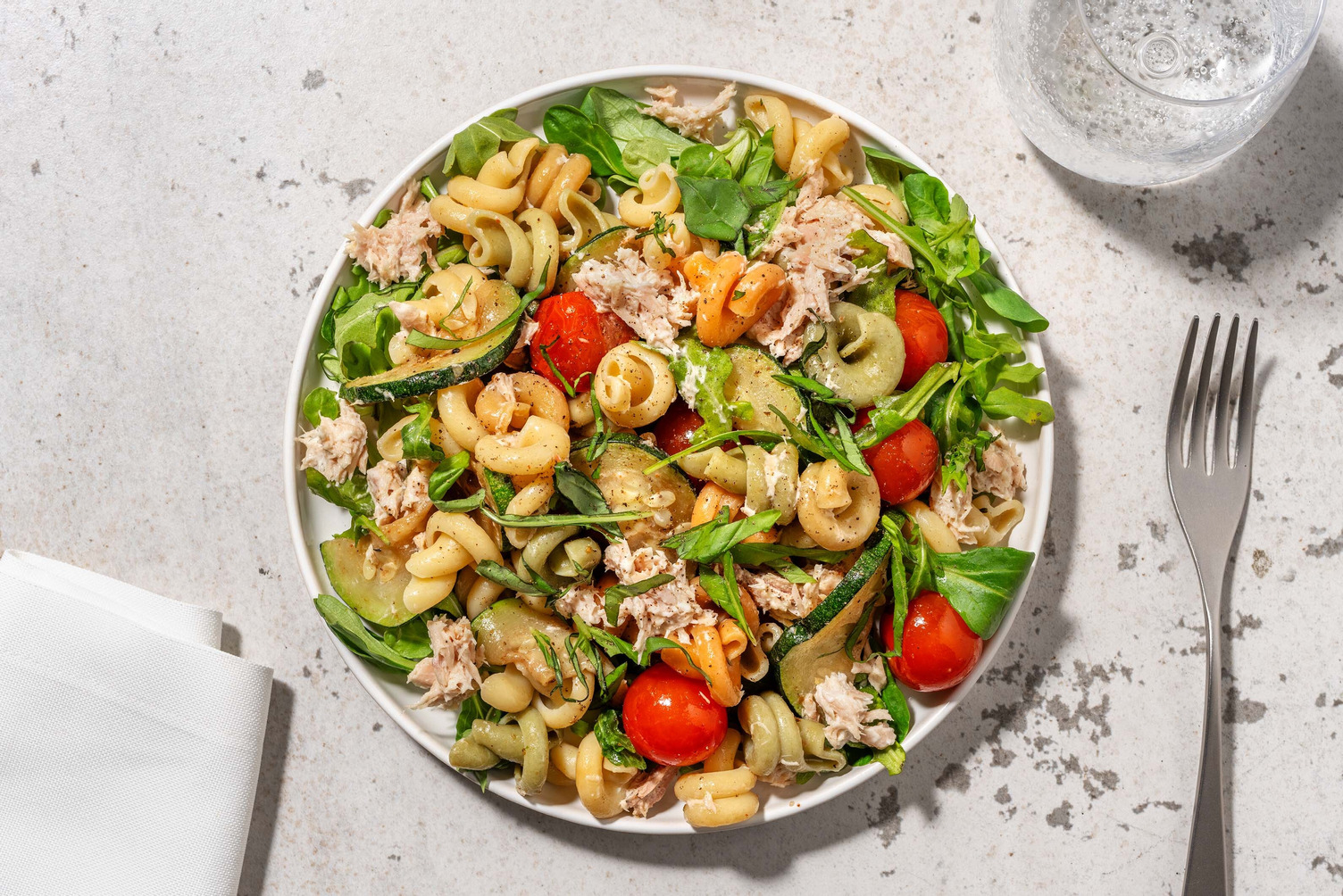 Salade de trottole tricolore au thon