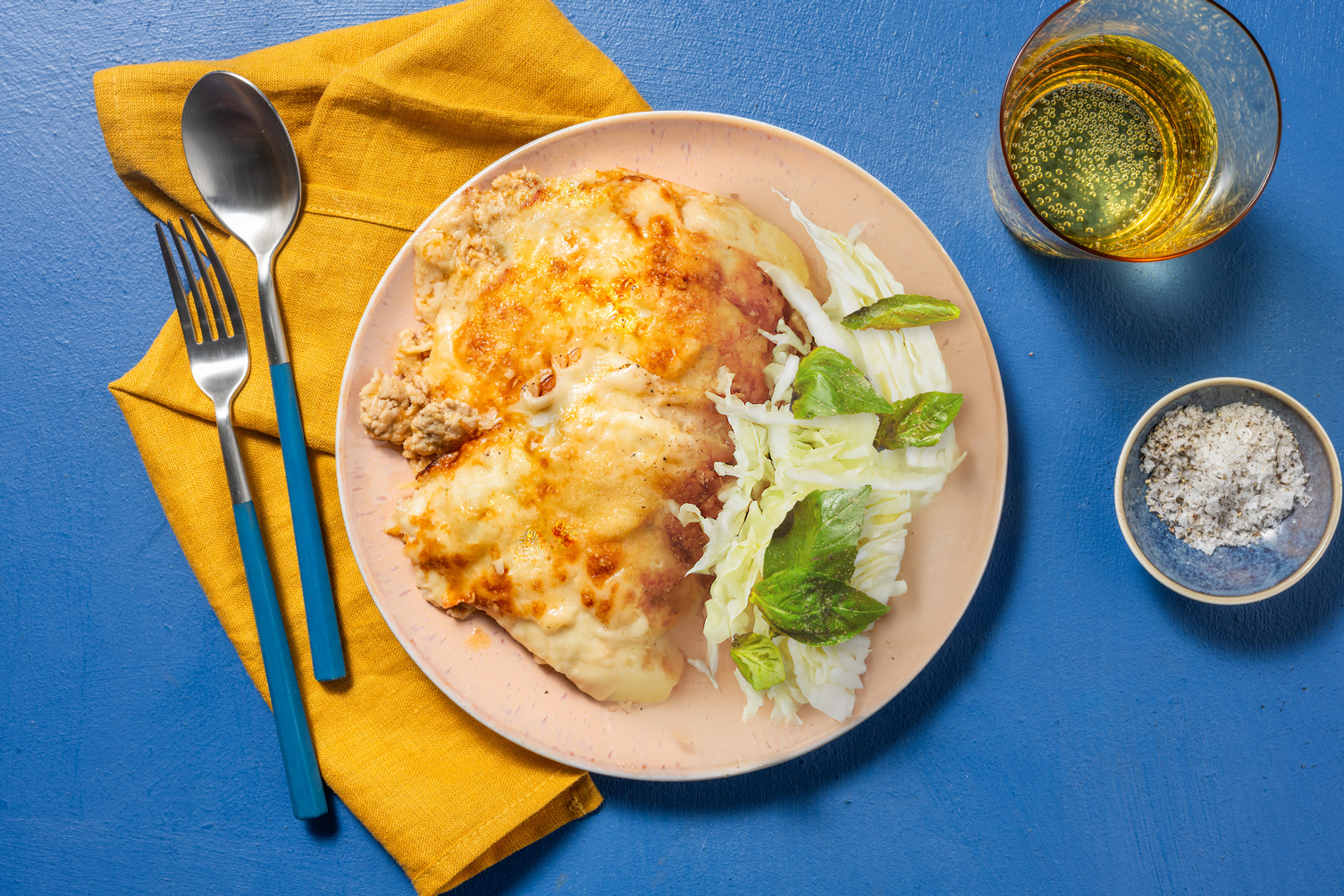 Gratinerad nötfärs- och tortillalasagne