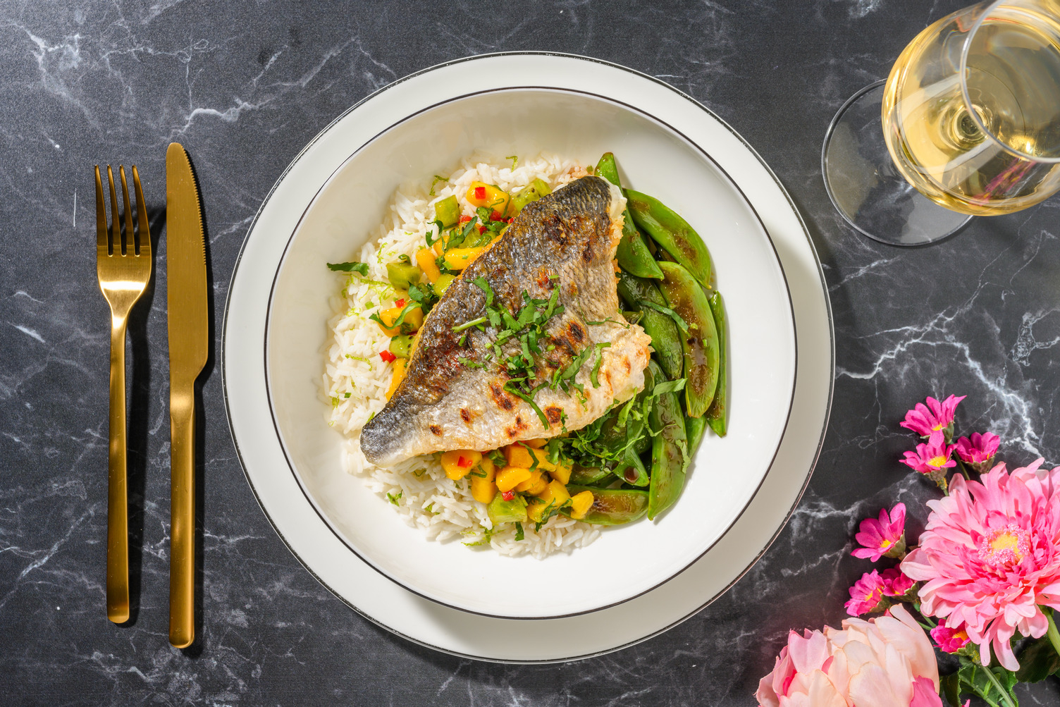 Crispy Sea Bream and Mango & Kiwi Salsa