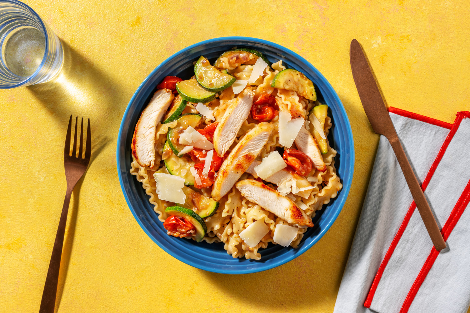 Émincés de cuisses de poulet & mafaldine