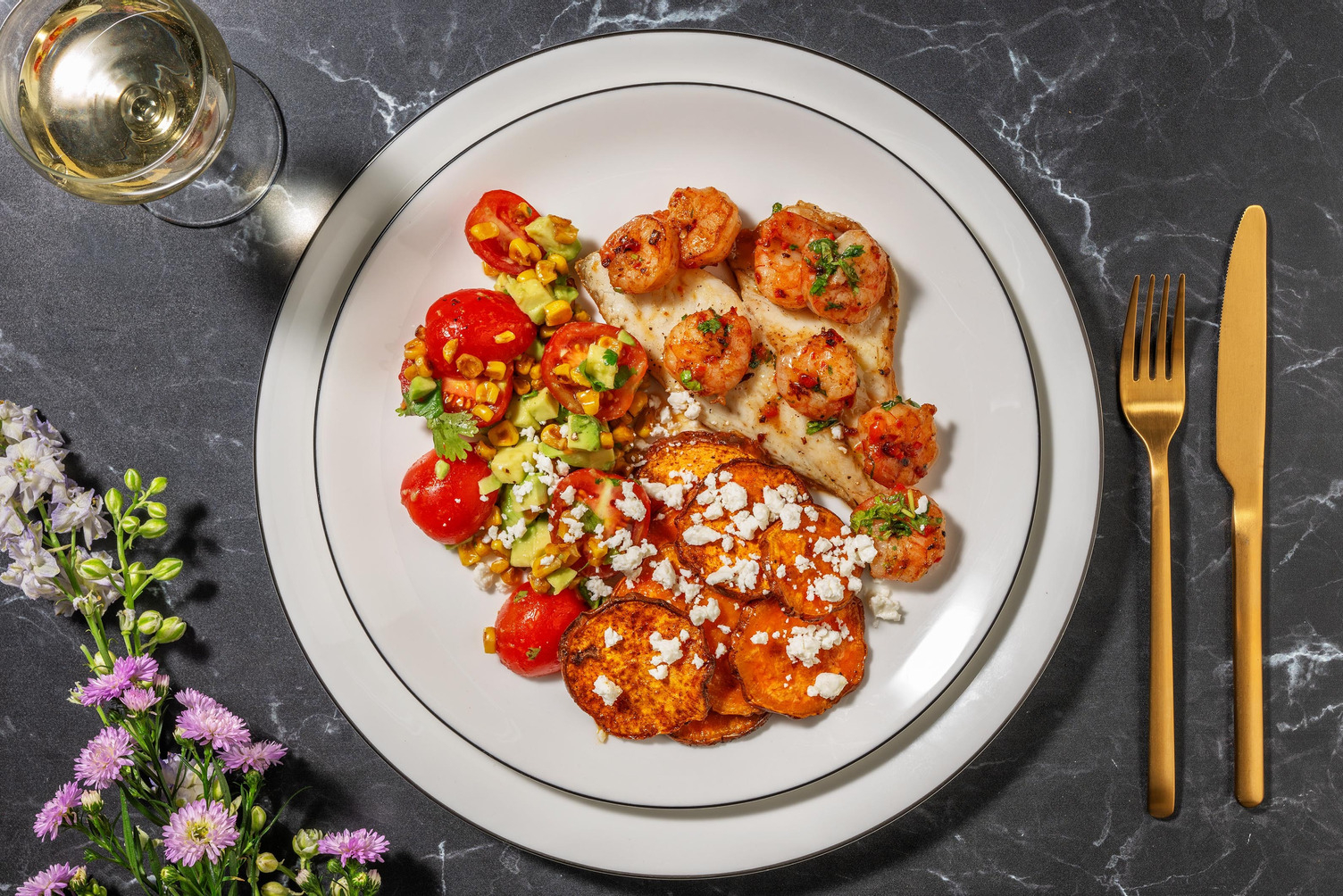 Sea Bream and King Prawns Peruvian Style