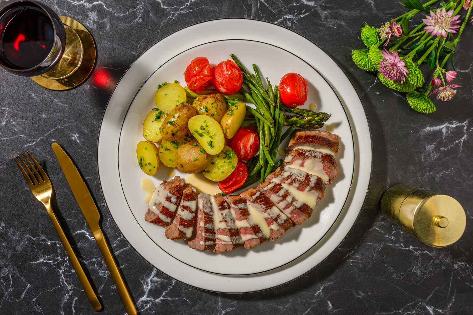Lamb Steak and Truffled Parmesan Sauce