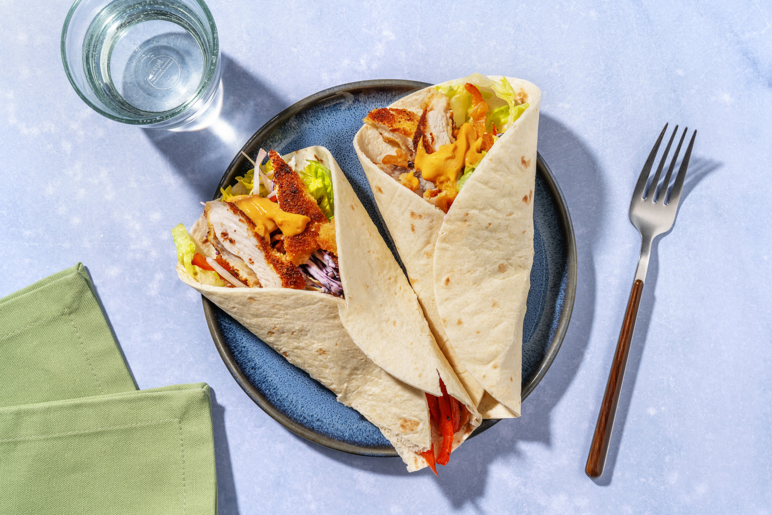 Wrap met krokante kip en mangoketchup