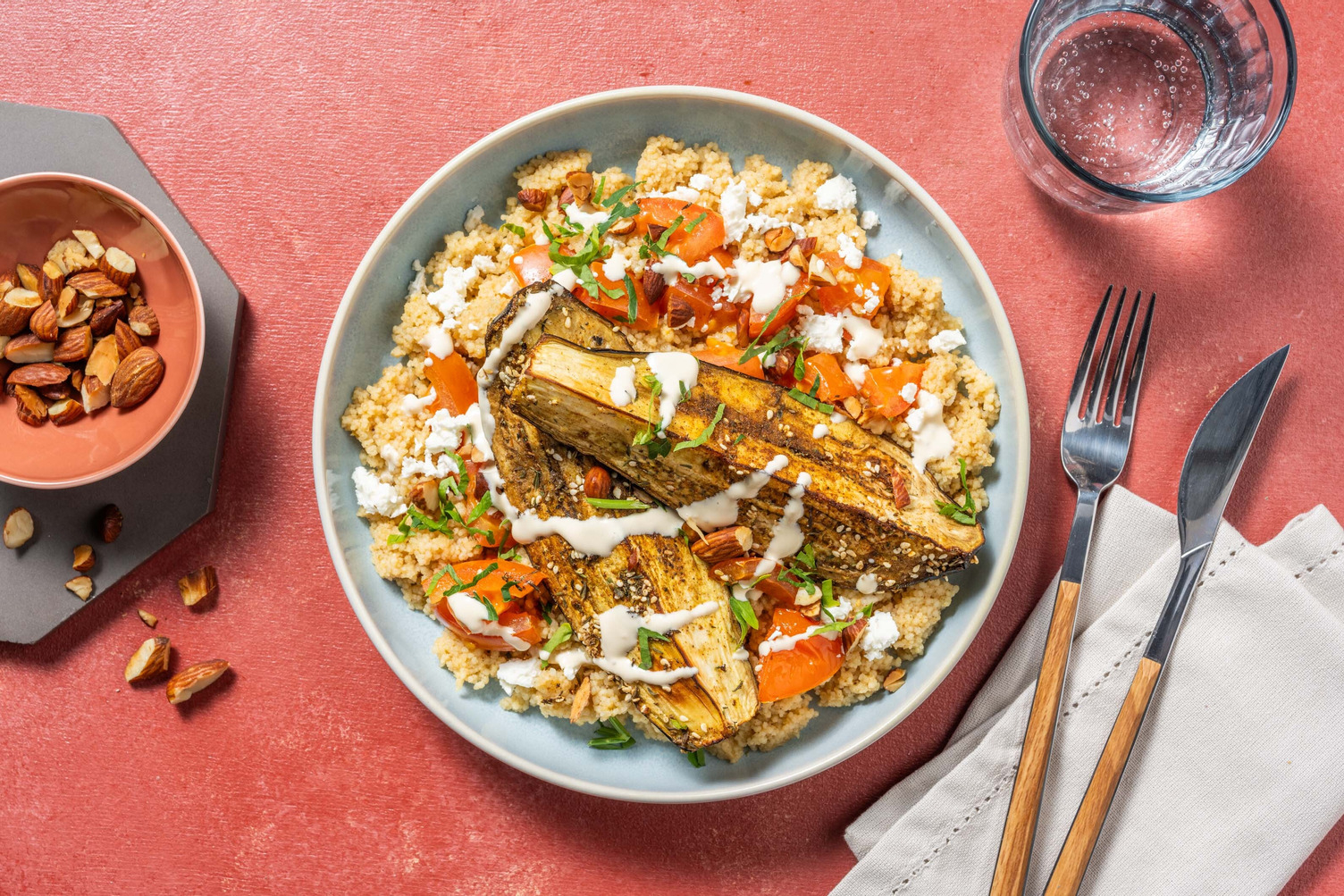 Za'atar-kryddad aubergine