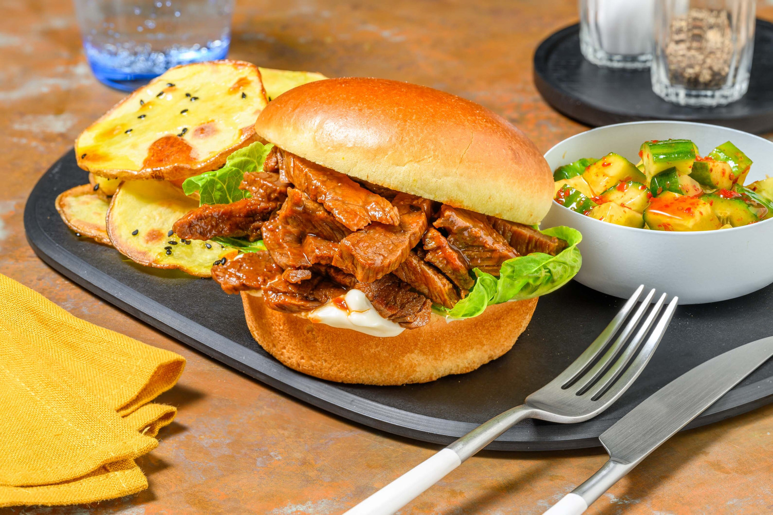 Bulgogi Pulled Beef Burger