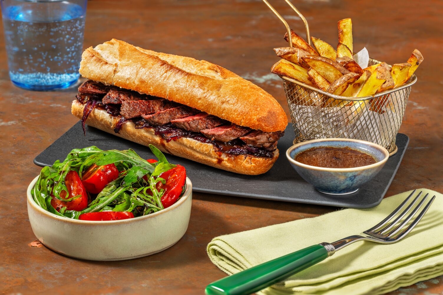 French Dip Inspired Sirloin Steak Sandwich