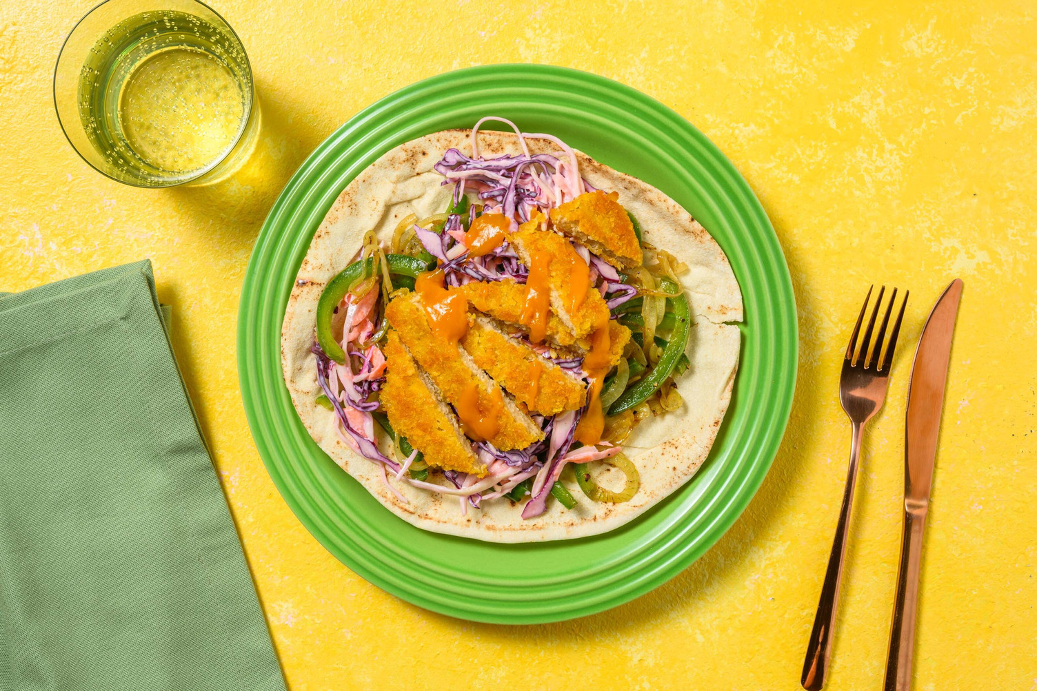 Rotiwrap met krokante kipschnitzel