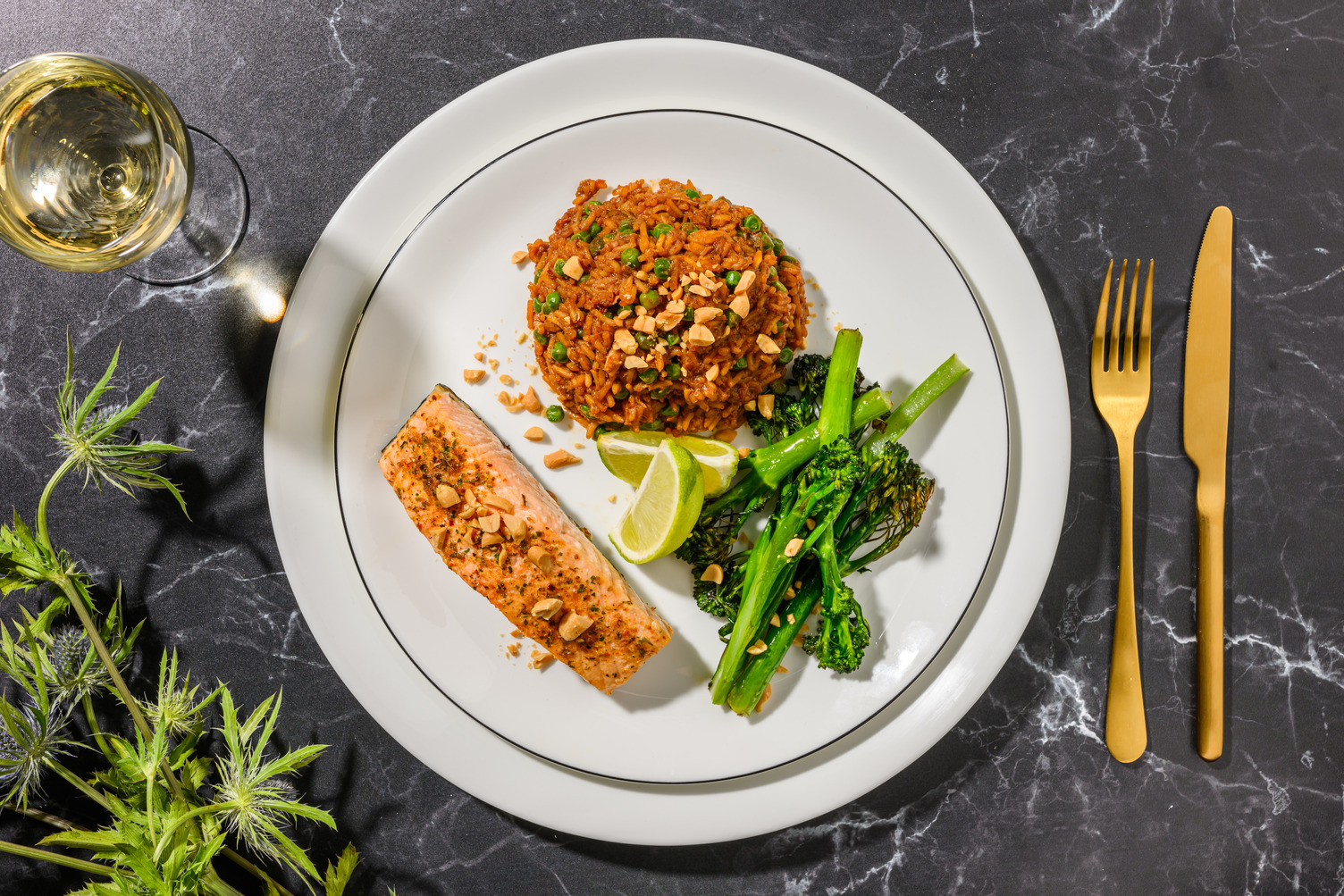 Indonesian Inspired Salmon and Crab Nasi Goreng