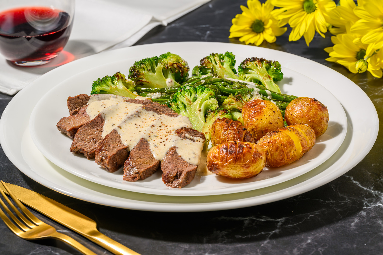 21 Day Aged Fillet Steak and Homemade Peppercorn Sauce