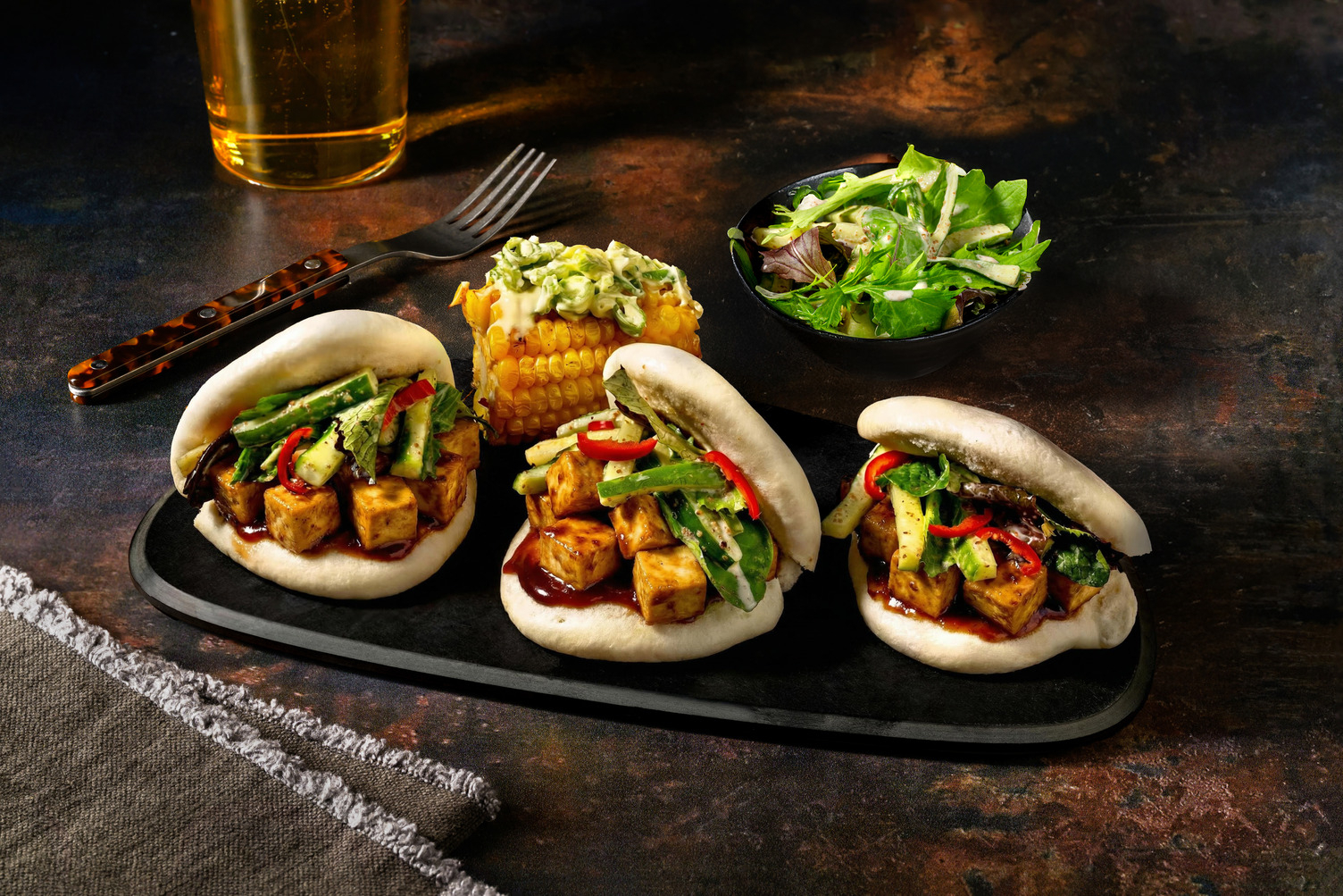Marinated Tofu Bao Buns & Hoisin Sauce