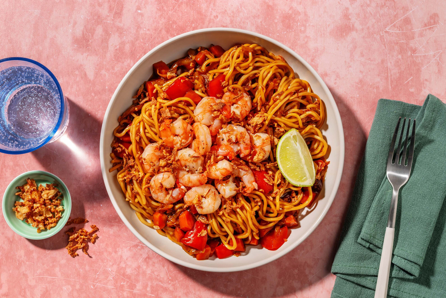 Noodles with Garlic Shrimp