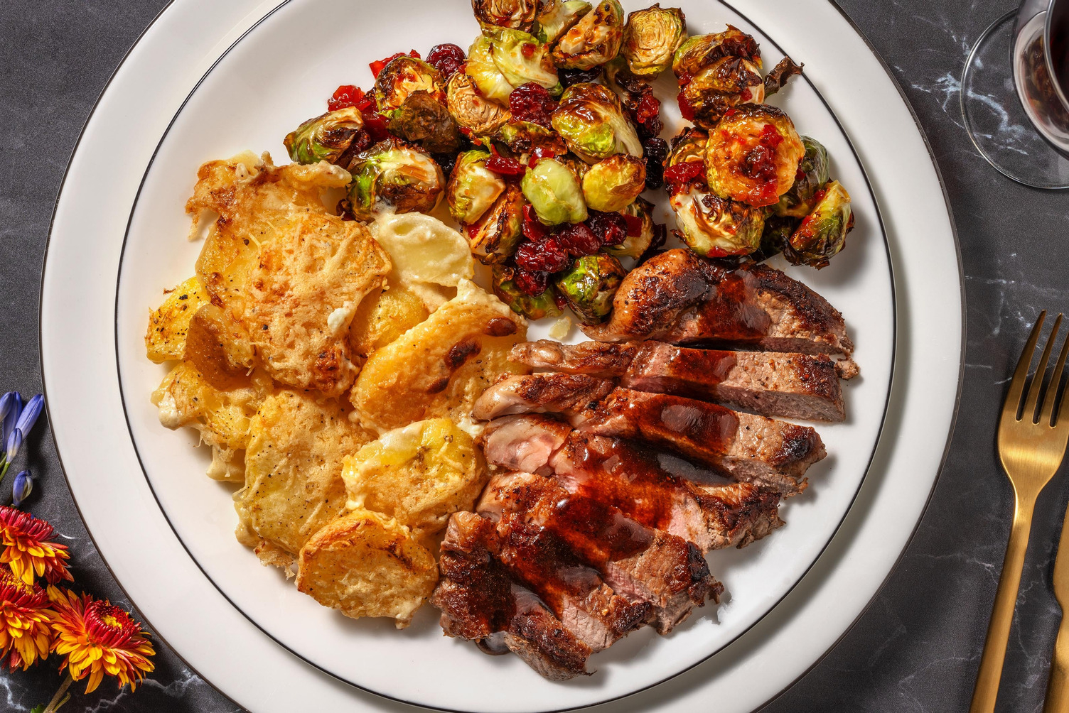 21 Day Aged Sirloin Steak and Cheese Board Dauphinoise