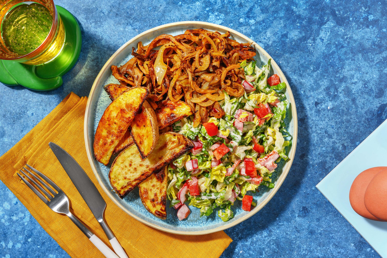 Thousand Island Salad mit Fajita-Austernpilzen 