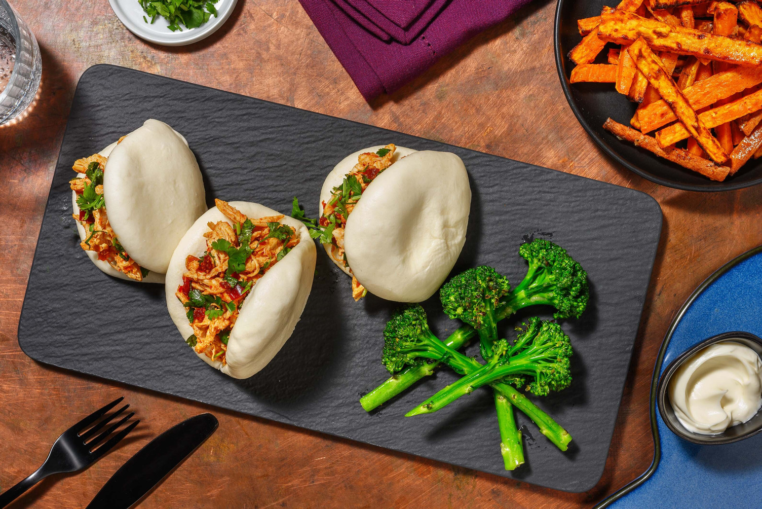 Thai Style Pulled Chicken Bao