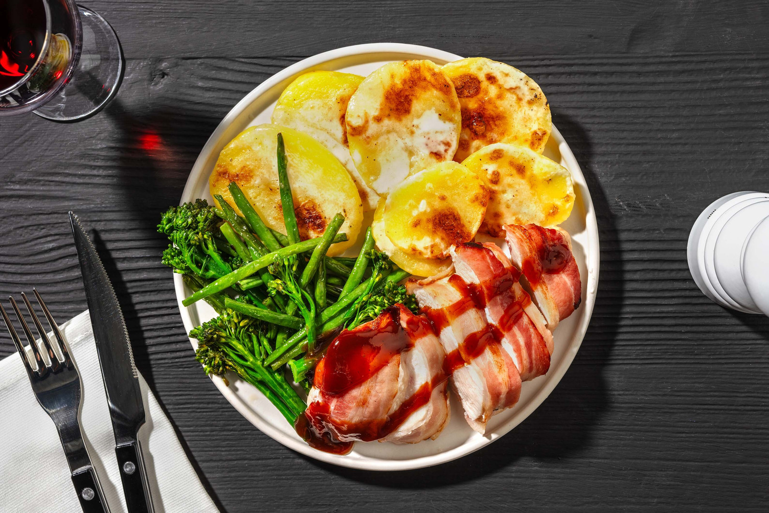 Cheesy Bacon Wrapped Hunter's Chicken