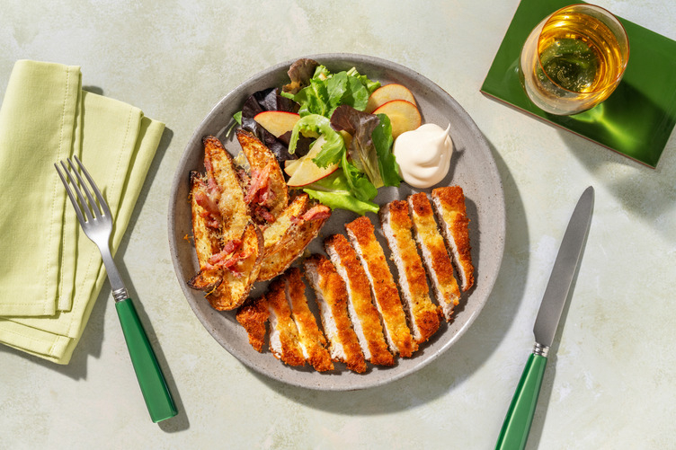 Crumbed Chicken & Parmesan-Bacon Wedges
