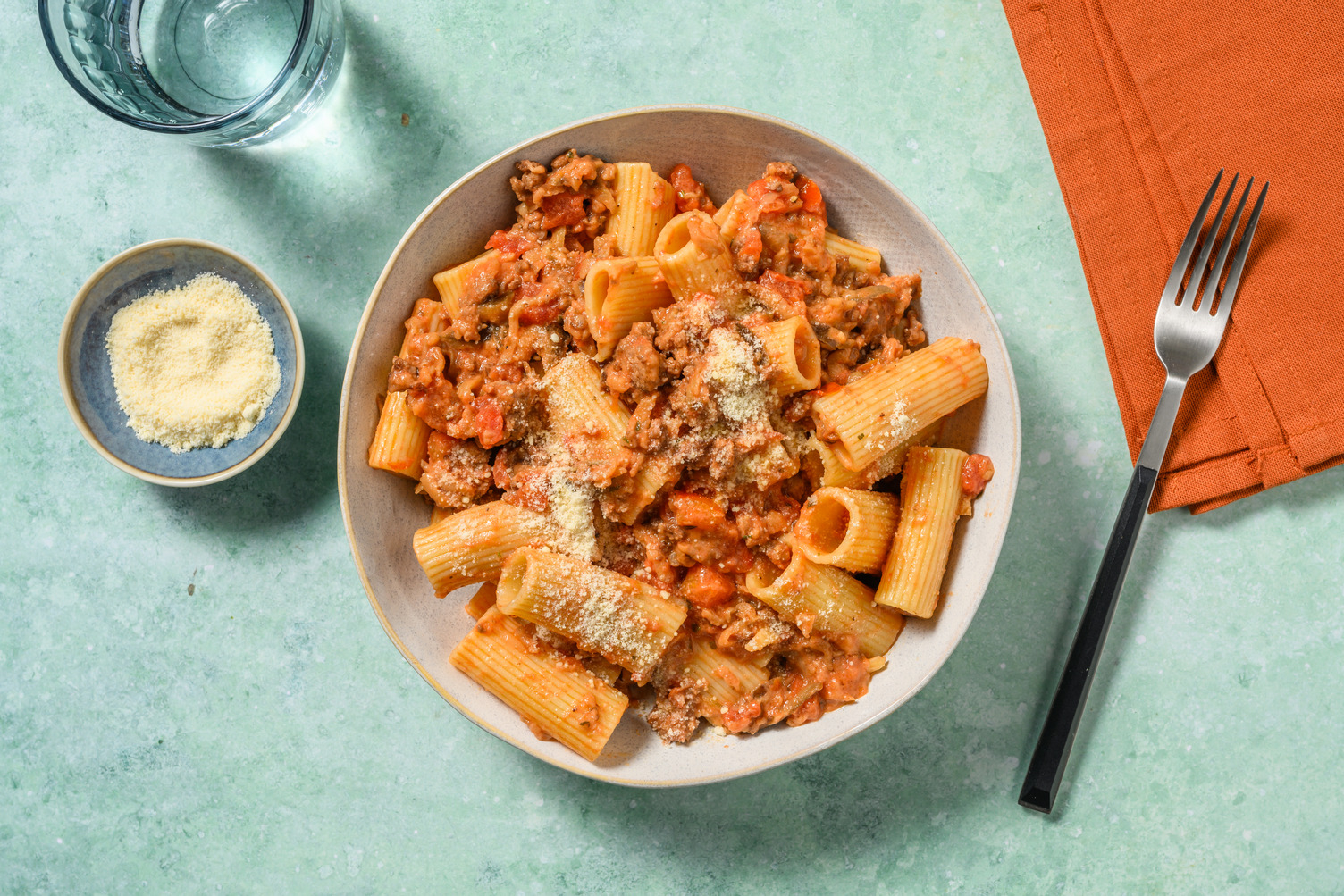 Rigatoni al Ragù mit doppelt Weiderindhack