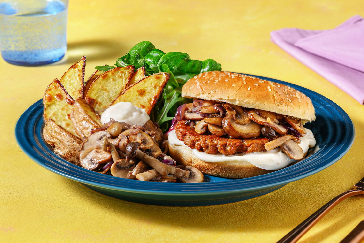 Burger végétarien aux champignons