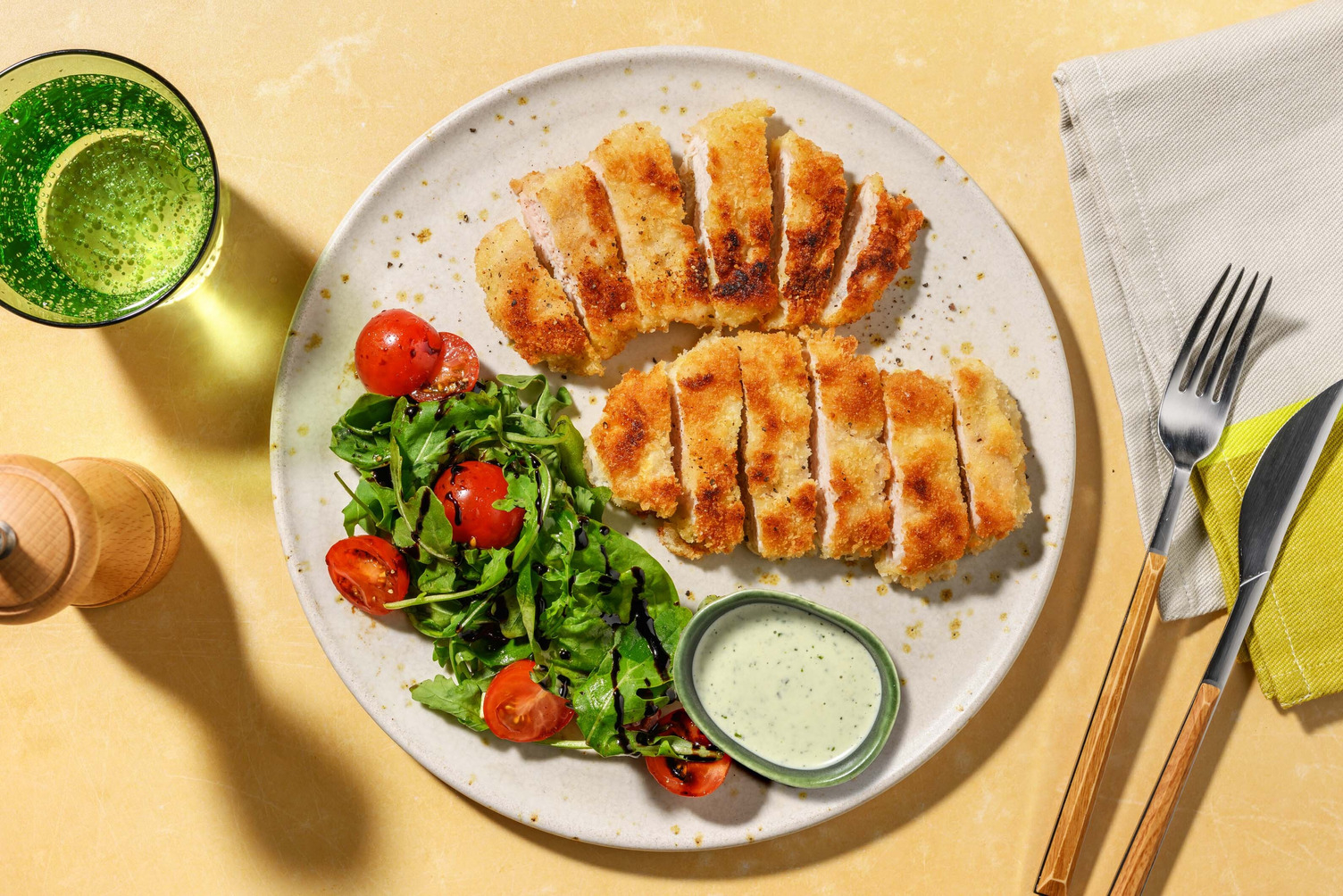 Nonna's Chicken Cotoletta & Tomato Salad