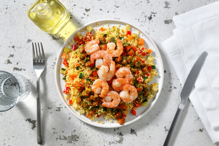 Salade de semoule aux crevettes