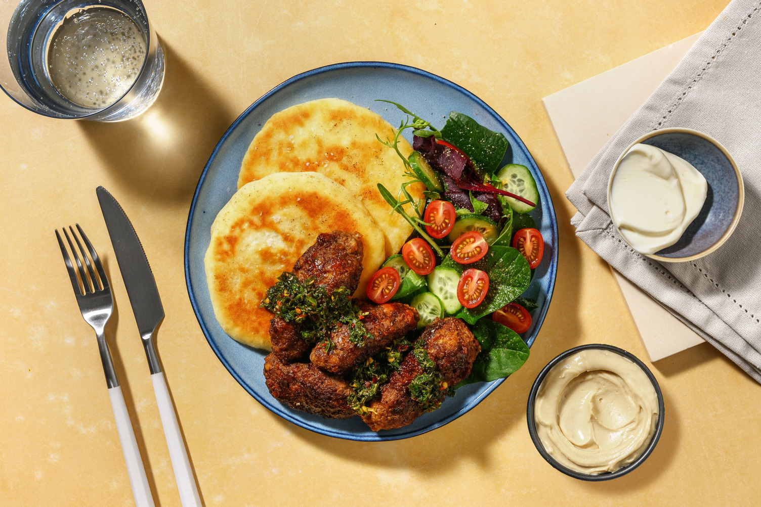 Double Beef Koftas & DIY Yoghurt Flatbreads
